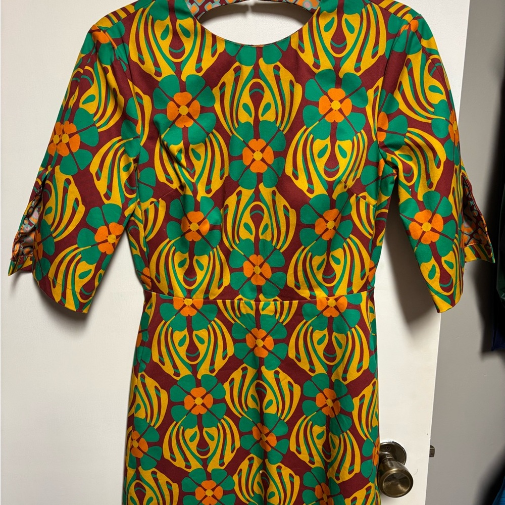 LA DoubleJ Colorful Floral Long Sleeve Dress